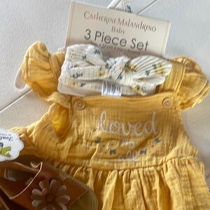 Catherine Malandrino Yellow Baby Dress Set